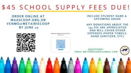 Metairie Academy Supply Fee